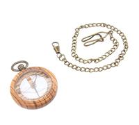 MOBUTOFU Montre de Poche en Bois Ébène Cadran Marbré, Quartz Précis et Design Rétro Délicat, pour Collection ou Cadeau Unique