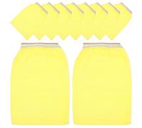 MOBUTOFU Moufles Exfoliants pour Femmes en Tissu Non Tissé Jaune, Lot de 25 Pièces Effet Massage Bain Utile et Peau Plus Propre