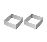 MOBUTOFU Moule à Gâteau Carré en Acier Inoxydable 2 Pièces Design Épaissi Antiadhésif, Cadre Extensible pour Pâtisserie et Mousse, Accessoires Cuisine Pratiques
