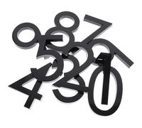 MOBUTOFU Numéros D'adresse Modernes en Résine Abs Auto-adhésifs 10pcs, Chiffres Décoratifs Muraux Noirs Lisibles pour Jardin et Bureau