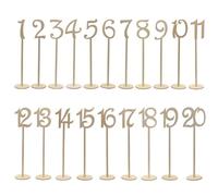 MOBUTOFU Numéros de Table 20 Pièces Mariage en Bois Naturel avec Base Ronde pour Décoration Chic et Assignation des Sièges Lors de Mariage ou Décoration Maison