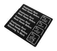 MOBUTOFU Panneau Autocollant avec Message Clair en Anglais pour Restaurant en Acrylique 4pcs les Employés Doivent Se Laver les Mains Avant de Retourner Travail