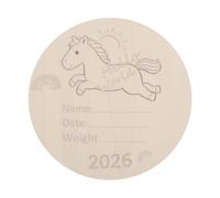 MOBUTOFU Panneau d'annonce de naissance « Bonjour le monde » - Disque en bois de 15 cm avec nom, date de naissance et poids du nouveau-né - Décoration de chambre d'enfant - Accessoires photo