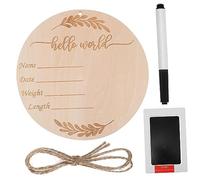 MOBUTOFU Panneau Nominatif Bébé en Bois sans Bavure avec Tampon Encre, Stylo et Lanière, Accessoire Photo pour Annonce Naissance à L'hôpital