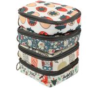 MOBUTOFU Paquet de Voyage Multifonction 4pcs pour Serviettes Hygiéniques en Coton Enduit, Portable Fermeture Éclair, pour Filles à L'école Extérieur