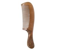 MOBUTOFU Peigne à cheveux sculpté Peigne en bois de pêcher surface lisse double face sculptée pour femmes cheveux bouclés frisés et usage coiffeuse