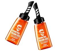 MOBUTOFU Peigne de Coiffage pour Hommes 2pcs en Pe Orange Gel Coiffant et Huile Capillaire, Pâte Malléable sans Collant, pour Rassembler Cheveux Cassés