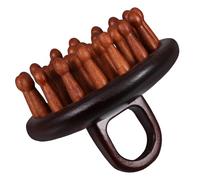MOBUTOFU Peigne de Massage Cuir Chevelu en Bois Forme Disque Dents Larges pour Stimulation et Soin Naturel des Cheveux Shampooing et Relaxation
