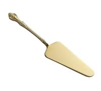 MOBUTOFU Pelle à Gâteau Spatule de Service à Pizza Fine et Robuste en Acier Inoxydable Manche Sculpté Or Outil de Cuisson pour Pâtisserie et Transfert Délicat