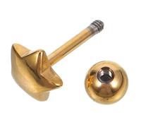 MOBUTOFU Piercing Langue Acier Inoxydable Étoile Dorée Barbell Corporel Lisse et Confortable Accessoire Oral pour Usage Quotidien et Occasions Spéciales