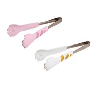 MOBUTOFU Pinces Alimentaires Moulage Monobloc Patte de Chat en Acier Inoxydable 2pcs, Finition Soignée Couleur Aléatoire Cuisine et Restaurants