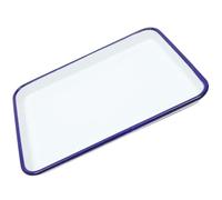 MOBUTOFU Plat de Cuisson Rectangulaire en Acier Émaillé Blanc pour Four, Congélateur, pour Pâtisserie et Lasagnes