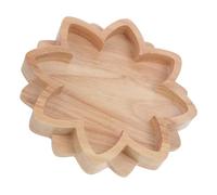 MOBUTOFU Plateau à Perles en Bois Forme Lotus Beige pour Rangement Bracelets et Petits Objets, Assiette de Présentation Décorative pour Salon et Hôtel