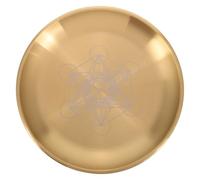 MOBUTOFU Plateau Décoration Unique et Polyvalente Pentagramme en Acier Inoxydable Doré Rituel 14 Cm pour Autel Magie Maison