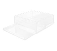 MOBUTOFU Plateau Festonné en Acrylique avec Tiroir Coulissant, Organiseur Élégant pour Bureau et Salle de Bain, Tactile Lisse et Design Artistique Unique