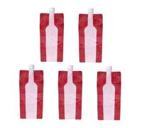 MOBUTOFU Pochette à Vin Portable 750ml Rouge, Lot de 5 Pièces | Plastique Réutilisable, Étanchéité et Anti-chute, pour Liquides et Boissons en Voyage