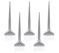 MOBUTOFU Poils et Soin Capillaire à L'huile pour Application de Coloration Lot de 5 Brosses à Teinture à en Plastique Argenté pour Cheveux Usage Maison ou Salon