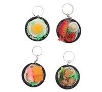 MOBUTOFU Porte-clés Ramen En Lot De 4, Porte-clés Simulation De Ramen, Accessoires Décoratifs Souples, Pour Paquet, Bagages Et Présents, Style Japonerie, Couleurs Naturelles, Taille Petite
