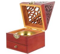 MOBUTOFU Porte Parfum Bois Style Pyramide avec Tiroir Ornement Encensoir Japonais pour Bureau Brûle Parfum Décoration de Table Support Encens pour Relaxation et Ambiance Cosy