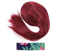 MOBUTOFU Postiche Pratique et Élégante Marron en Soie Haute Température Longue et Lisse Coiffe pour Cheveux Naturelle avec Hijab pour Fêtes et Vacances