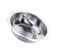MOBUTOFU Pot Chaud en Acier Inoxydable à Induction Double Compartiment, Facile à Nettoyer, Antiadhésif, pour Restaurant Hot Pot et Cuisson Familiale