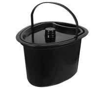 MOBUTOFU Pot de Chambre Adulte en Plastique Noir avec Couvercle, Pratique et Facile à Transporter, pour Usage à Domicile et Chaise Percée Plusieurs styles
