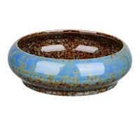 MOBUTOFU Pot De Plantes Hydroponiques en Céramique Bleu 18.5 Cm Jardinière pour Nénuphars Et Succulentes Décoration Intérieure Et Extérieure pour Maison Et Bureau