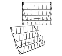 MOBUTOFU Présentoir Mural en Fer Noir 2 pièces, Design Moderne, Grande capacité, Support Polyvalent pour marchés extérieurs et Salle de Bain