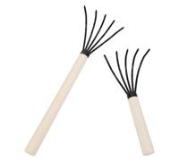 MOBUTOFU Râteau à Griffes en Acier Carbone 2 Pièces Manche en Bois, Outil Rapide pour Creuser Palourdes sur Plage, pour Récolte Fruits de Mer