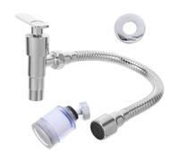 MOBUTOFU Robinet D’évier Cuisine Rotatif Mural Tuyau Flexible | Alliage et Acier Inoxydable, Bec Rallongé Aérateur Intégré, Nettoyage et Remplissage Facilités