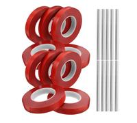 MOBUTOFU Ruban Adhésif de Jardin Design Multifonctionnel Rouge 10 Rouleaux PVC avec Agrafes Facile à Utiliser pour Légumes et Plantes pour Travaux de Jardinage en Plein Air