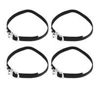 MOBUTOFU Sangles de Pédale de Vélo Réduit la Fatigue Pied en Nylon Noir Lot de 4 Réglables Boucle, Design Simple et Détails Soignés, pour Vélo de Route et VTT