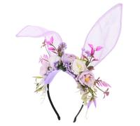 MOBUTOFU Serrage-tête en Tissu Pourpre Oreilles de Lapin Taille Ajustable Léger Accessoire pour Fêtes Costumées et Événements Festifs
