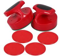 MOBUTOFU Set de 1 Pousseur de Hockey Glace de Table en Abs Rouge, Accessoire de Remplacement pour Jeu de Hockey de Table en Fête