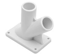 MOBUTOFU Socle de Fixation Blanc en Abs pour Mât de Drapeau Réglable, Support Mural Solide pour Drapeaux, pour Décorations de Fête et Festivals