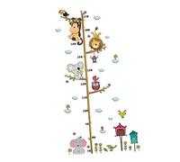 MOBUTOFU Sticker Mural Animaux Cartoon Pour Mesurer Autocollant Décoratif Amovible Pour Mur Éléphant Et Lion Pour Décoration De Chambre