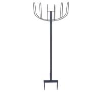 MOBUTOFU Support de Tuyau D'arrosage en Métal Noir Autoportant pour Patios | Fixation au Sol Pointes, Usage Balcon, Finition Mate Résistante aux Rayures, Format 120x40x22cm