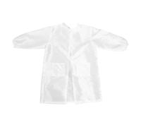 MOBUTOFU Tablier de Travail Blanc pour Coiffeurs et Cosmétologues en Polyamide Polyester, Manches Longues, Facile à Sécher, Résistant pour Usage en Salon Domicile