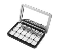 MOBUTOFU Trousse de Maquillage Compacte DIY 18 Compartiments en Plastique et Fer Palette Magnétique Noire Vide pour Voyage et Rangement D'ombres à Paupières et Blush