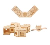 MOBUTOFU Tunnel en Bois pour Petits Rongeurs avec Bunker et Bascule 8,66x8,66x1,97cm Labyrinthe pour Maison et Cage d'animaux Plusieurs Styles