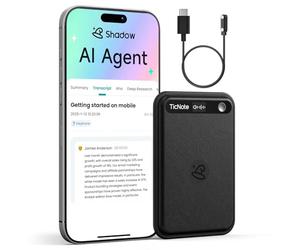 Mobvoi TicNote Lite Enregistreur Vocal IA, Prise de Notes avec Transcription & Résumé Instantanés, Contrôle Via APP, 120+ Langues, Enregistreur IA avec Écran pour Cours, Réunions, Appels