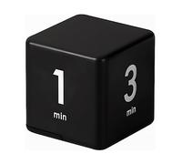 Mobxpar Minuteur de Cuisine, Minuteur Cube Numérique, Chronomètre et Compte à Rebours pour Enfants, Étude, Entraînement et Yoga (Noir 1-3-5-10 Minute)