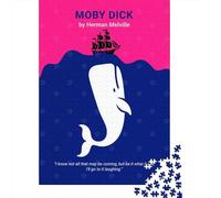 Moby Dick Minimalist Book Cover Puzzle Adulte De 1000 Pièces, 52x38cm/1000pcs, Pièces Peu Poussiéreuses pour La Table; pour Un Loisir Calme Et Régulier