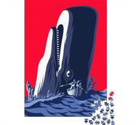 Moby Dick Puzzle Adulte De 1000 Pièces, 52x38cm/1000pcs; Carton Blanc avec Peu De Poussière; Cadeau De Crémaillère pour La Maison