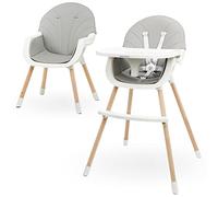Chaise Haute Bébé +6 mois Evolutive, Chaise Enfant en Bois, 2 niveaux, poids max 25 Kg avec Plateau