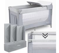 Moby-System Closely 3-en-1 Lit de Voyage Bébé avec Table à Langer, Matelas, Parois AéréES, 4 Niveaux Réglables, roulettes et Sac de Transport - 126x66cm