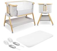 Moby-System Dreemy Lit SupéRieur 3 en 1 - Berceau Pliable avec Couffin Bebe - Hauteur 7 Niveaux, roulettes Transport, ÉTagère sous Lit - pour Enfants jusqu'à 9 kg