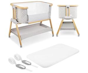 Moby-System Dreemy Lit SupéRieur 3 en 1 - Berceau Pliable avec Couffin Bebe - Hauteur 7 Niveaux, roulettes Transport, ÉTagère sous Lit - pour Enfants jusqu'à 9 kg