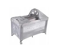 Moby System Lit Parapluie de voyage pour Bébé 2 niveaux de matelas (Haut 0-6 mois, Bas 6-36 mois), Pliable, sac de transport, Gris