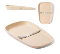Moby-System Matelas à langer de commode doux imperméable beige 0+ | Matelas à langer souple de 69 x 45 cm en mousse EVA, avec côtés surélevés, sangle réglable et fond antidérapant.